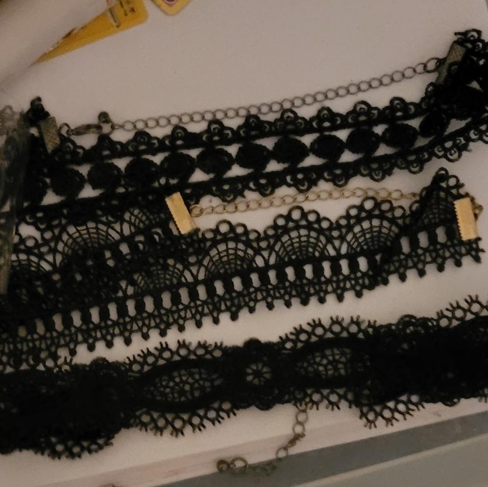Lot of 3 Lace Choker Necklaces